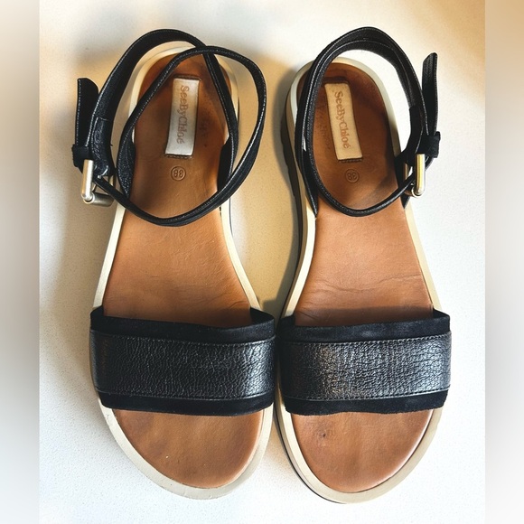 See By Chloe Robin Leather Wrap Around Sandals - Picture 8 of 11